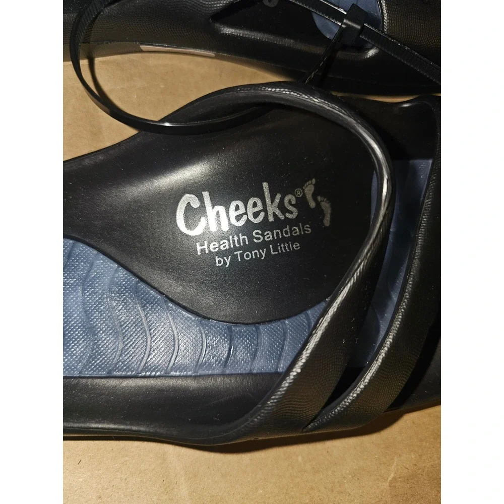 NWT Tony Little Cheeks Womens Black Health Sandals 6